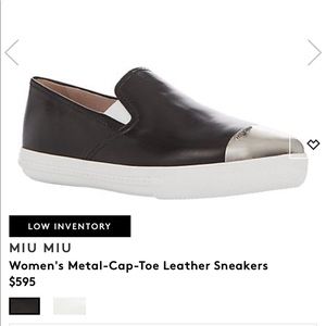 MIU MIU Cap Toe Leather Sneaker